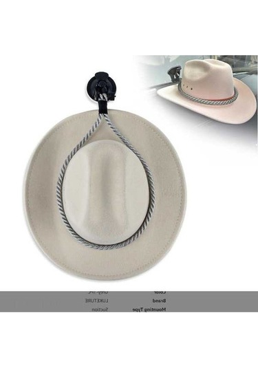 Pazly Dayanıklı Araç Şapka Askısı - Vakumlu Kapı Kancası, 90cm Gri Kordon, Pratik Taşıma Çözümü