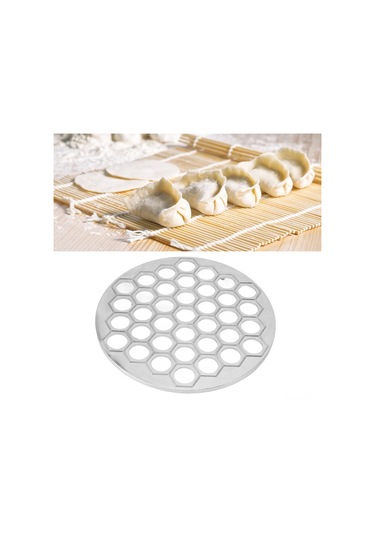 Geeroyoo Alüminyum 37 Delikli Pelmeni Yapıcı - Kolay Kullanım & Temizleme, Aile İçin Pratik Manti Ve Mantar Kalıbı Gümüş