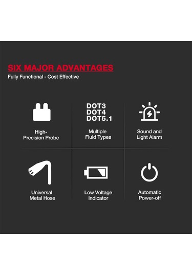 Springsun Habotest Ht663l Fren Hidroliği Test Cihazı: Dot3/4/5.1 Dijital Ölçüm, Ses-ışık Uyarılı Hassas Kalite Kontrol