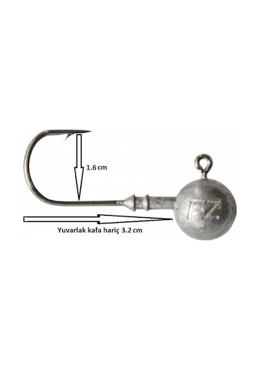 Dam Ball Jig Head No:3/0 İğneli 10gr Zoka 5 Adet
