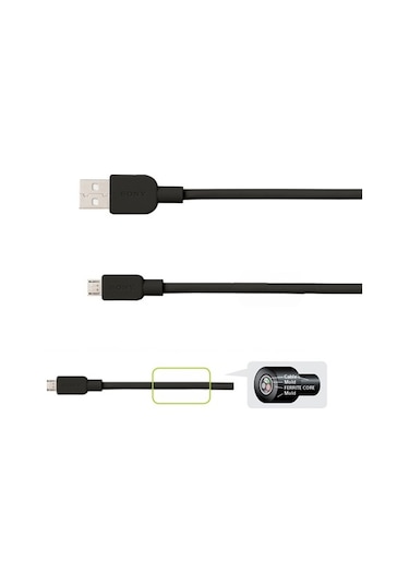 Sony CP-AB100 Micro Usb 2.4A Hızlı Şarj Ve Data Kablosu 100 CM Siyah