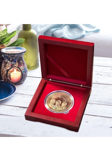 Dolıty Para Ahşap Kutu Organizatör Kutusu, Argent Toplama Kırmızı