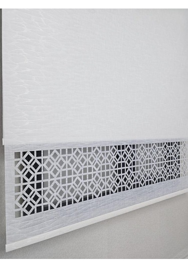 Bbb Keten Kumaşlı Lazer Kesim Tül Stor Perde Mlt1004 Ekru