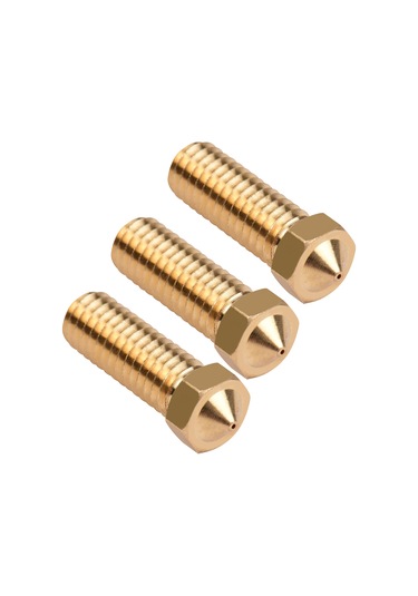 Qingmipy 3 Adet Altın Renkli Bakır Volkan Nozzle, 0.6mm Çıkış Çapı, 1.75mm Filament Uyumlu 3d Yazıcı Aksesuarı