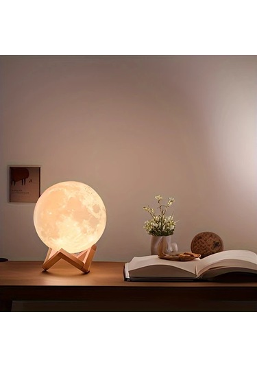 Willowhaven 1pc Aced Akıllı Ay Lambası 7.11inch/18cm Led Usb Şarj 128 Renk Uzaktan Kumanda