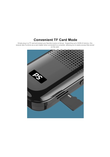 Fosenze Bluetooth 5.4 Alıcı - Tf Kart & Fm Radyo - 30 Saat Çalma - Taşınabilir Klips Tasarım