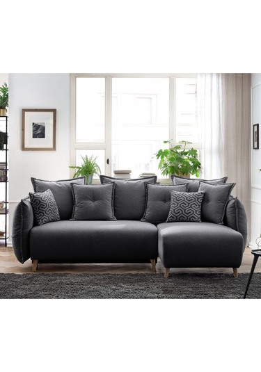 Puffy Sandıklı Köşe Koltuk Antrasit Sağ Köşe Antrasit