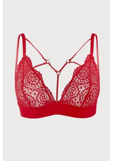 Loya Kadın Kırmızı Alanis Dantelli Üçgen Sütyen 001