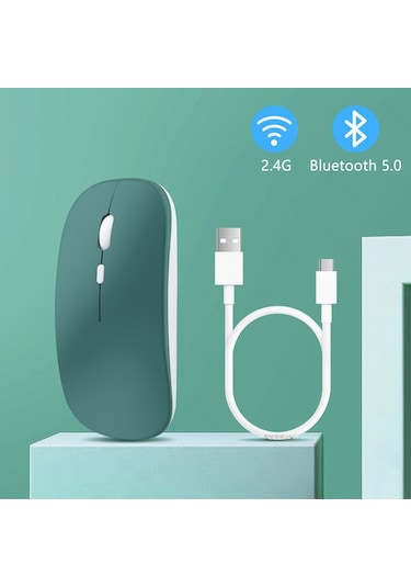 Honor Uyumlu Tablet Şarj Edilebilir Sessiz Mouse Bluetooth + 2.4hz Wifi