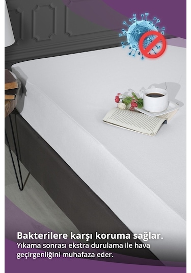 Sıvı Geçirmez Yatak Alezi Mikro 160X200Cm Fitted Baza+30Cm