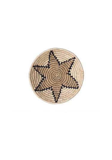 Meander Natural Bambu Afrikan El Yapımı Yıldız Duvar Tabağı Deko