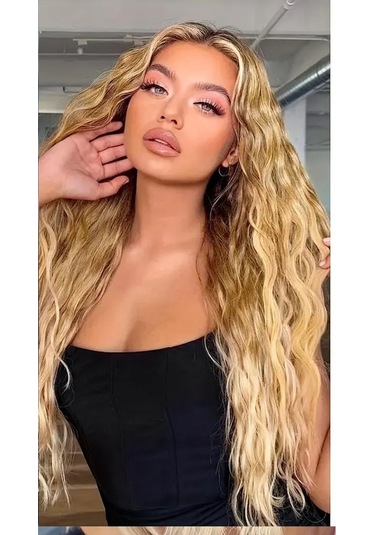 Caş Dekorasyon Isıya Dayanıklı Yıkanabilir Yarımay Çıtçıt Saç 16 Sarı-dalgalı-60cm-110 Gr+2 Adet Yan Çıtçıt Saç Sarı