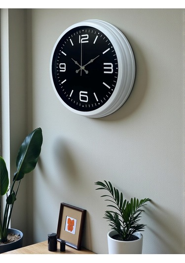 Prime White 40 Cm Metal Modern Duvar Saati