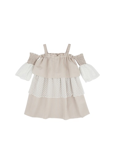 Bestkids Kız Çocuk Çizgili Katlı Elbise 001