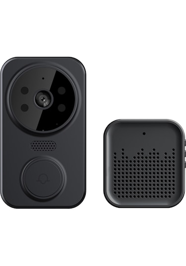 Yaozixa Siyah Akıllı Görüntülü Zil: Kablosuz 480p Kamera, İki Yönlü Ses, Gece Görüşü, Wifi Bağlantılı, Ev/gayrimenkul Güvenliği