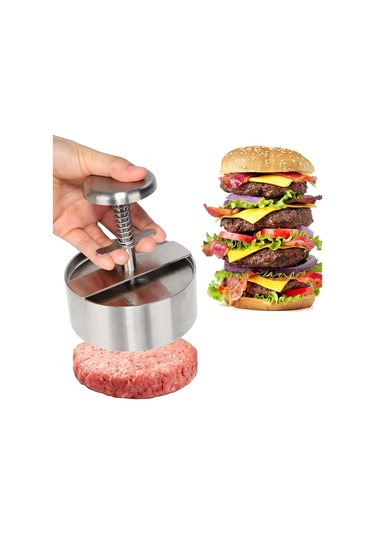 Sones 14cm Büyük 304 Paslanmaz Çelik Burger Pres Mutfak Köfte Kalıbı