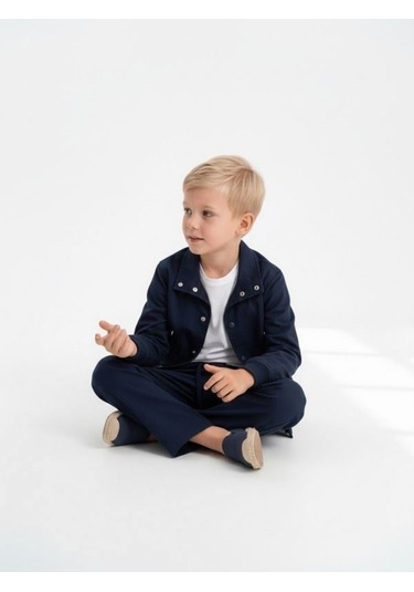 Zekids Erkek Çocuk Tasarım Pantolon-17166 Lacivert