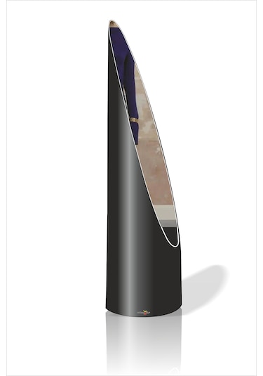 İlginç Değişik Silindirik Boru Kütük Elips 140 Cm Cam Boy Aynası Siyah