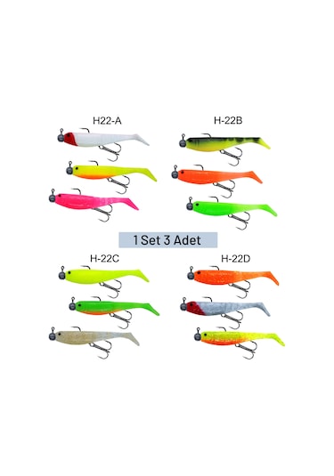 Hergele Sandeel 65mm Silikon Balık Jighead Ve İğneli 3 Lü Paket