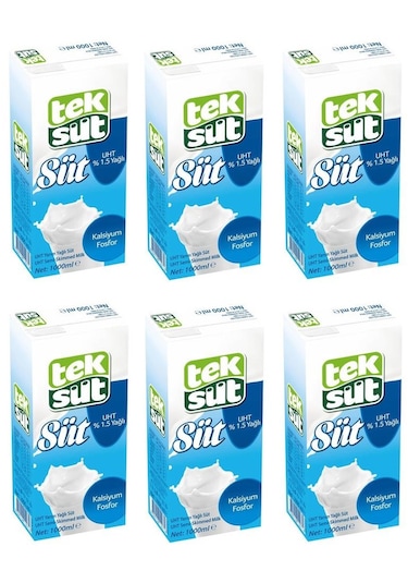 Teksüt Yarım Yağlı Süt 1 Lt X 6 Adet