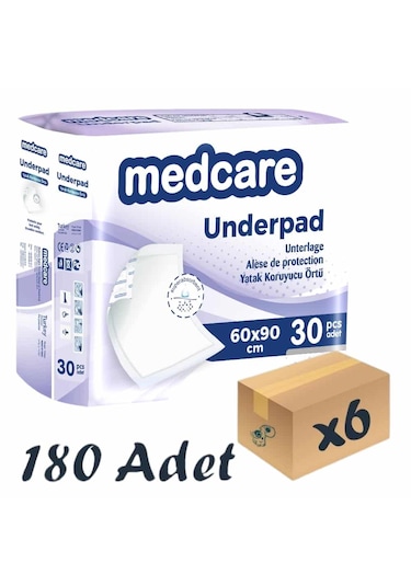 Medcare Normal Yatak Koruyucu Örtü 60x90cm 30'lu 6 Paket 180 Adet