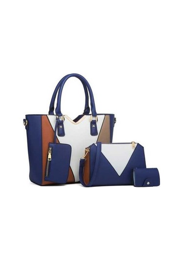 Wondernest 4'ü 1 Arada Moda Bayan Çapraz Çanta Büyük Kapasiteli Lacivert Çanta Lacivert