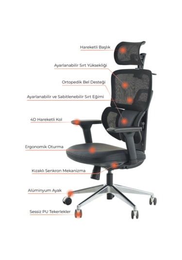 Venice Profesyonel Premium Yönetici Koltuğu Ergonomik