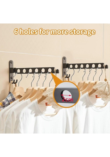 Ganzhoushop Geri Çekilebilir Katlanır Duvar Askısı Katlanır Elbise Askısı Rafı Askılı Raflar Elbise Kurutma Rafları Elbise Saklama Düzenleyici Çok Renkli
