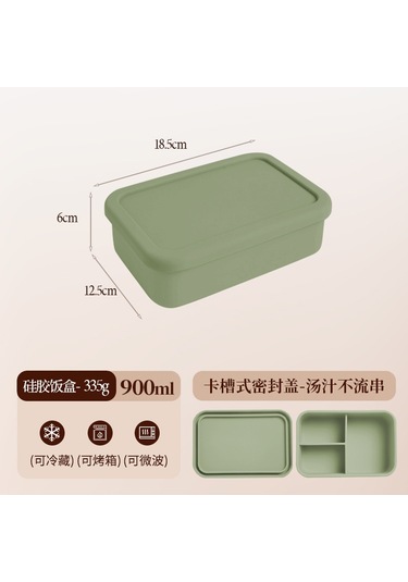 Mikrodalga Fırında Isıtılabilir Silikon Yemek Kabı D-7 Yeşil