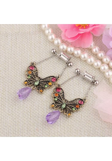 Suntek 2 Parça Paslanmaz Çelik Kelebek Kulak Tıkaçları 6mm Çok Renkli