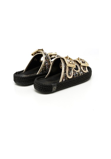 Ath20-20001 Bohonomad Athens Kadın Terlik Siyah Şönil Siyah