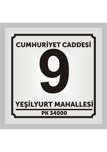 Kapı Ve Daire Numarası 10cmx10cm Aliminyum Metal Levhaya Baskı