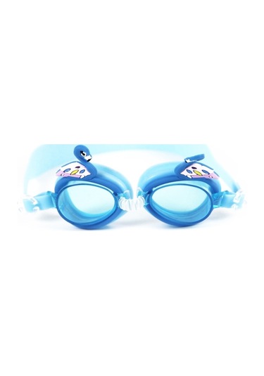 Karikatür Su Geçirmez Anti-Sis Yüksek Çözünürlüklü Çocuk Yüzme Gözlükleri Mavi Kuğu Çok Renkli