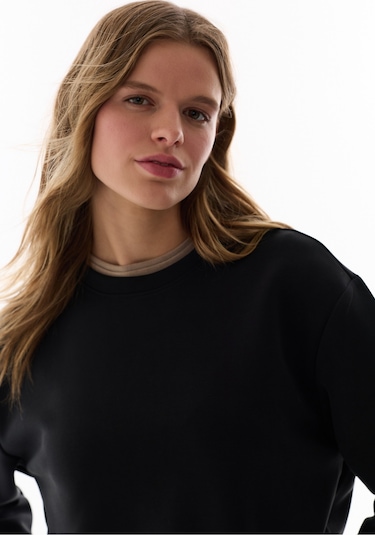 Penti Siyah Bisiklet Yaka Oversize Modal Sweatshirt