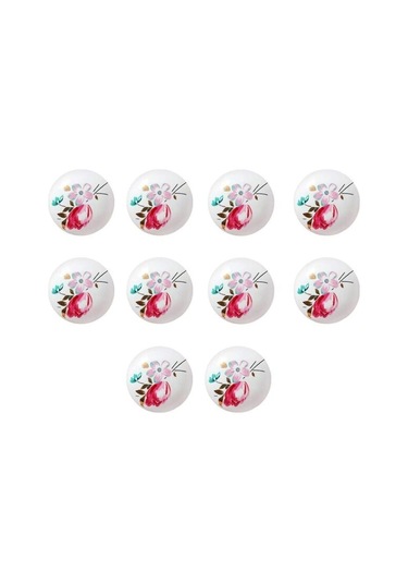 10 X Dolap Kulpları Kapı Kolları Dolap Mobilya Düğmeleri Seramik Mobilya Lale