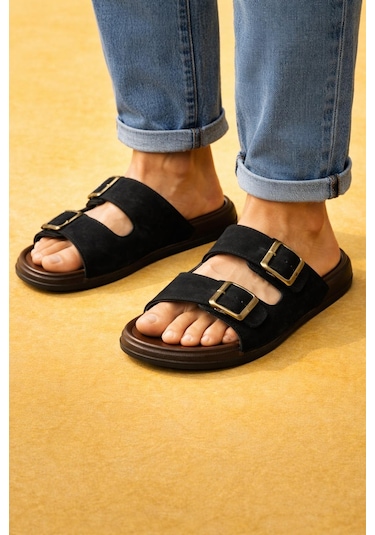 Trendyshose 07098 Jumbo Rahat Hafif Confor Erkek Terlik Siyah