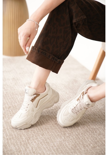 Daxtors D0141 Kadın Günlük Ortopedik Sneaker Spor Ayakkabı Taba