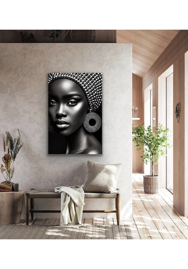 Afrikalı Siyahi Kadın Kanvas Tablo 70x100