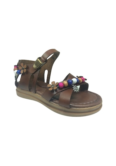 Ortopedikal Grafen Kız Çocuk Sandalet Deritozu Boncuklu Günlük (543638051) Kahverengi