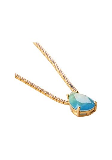 Masaliko Flemen S 1 Su Yolu Gümüş Kolye Ms3308, 925 Ayar Kadın Gümüş Kolye, Tennis Kolye Altın