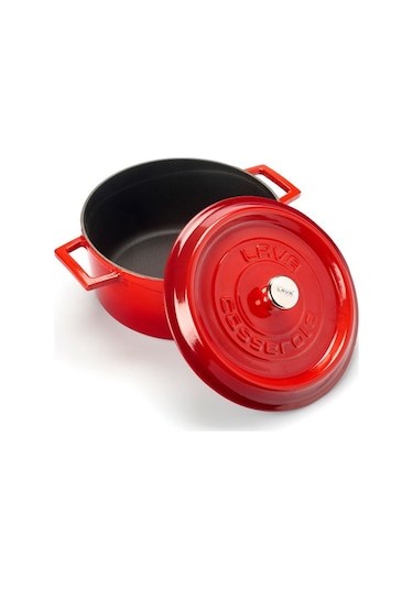 Lava Trendy Çap Döküm Yuvarlak Tencere 24 CM Kırmızı