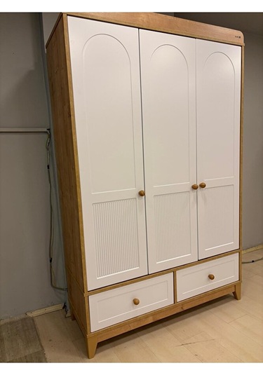 Marin 3 Kapılı Dolap, Bebek Ve Genç Odası Dolap Beyaz