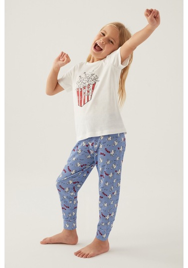 Rolypoly Pop Crow Krem Kız Çocuk Pijama Takımı 5274-42966 Krem