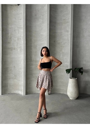 Puantiyeli Etek Krem