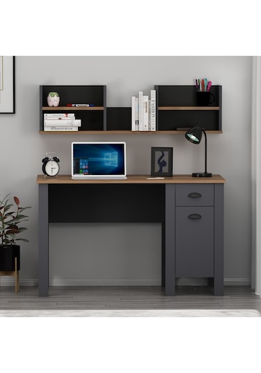Plus Çalışma Masası Bilgisayar Masası Antrasit / Kemençe Antrasit - Kemençe