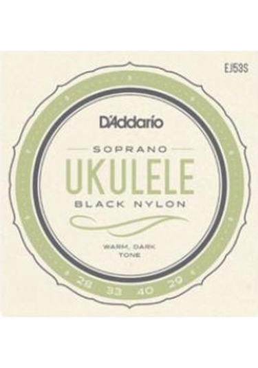 Daaddario Ej53S Siyah Soprano Ukulele Tel Seti