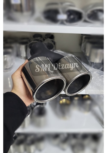 100lük Çiftli Büyük Egzoz Ucu 100 Mm Egzos-egsoz-eksoz Ucu