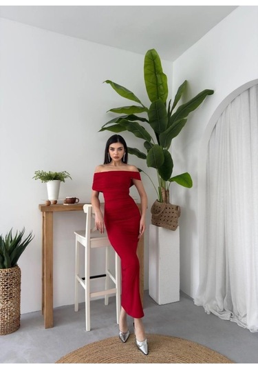 Dron Straplez Elbise Altın