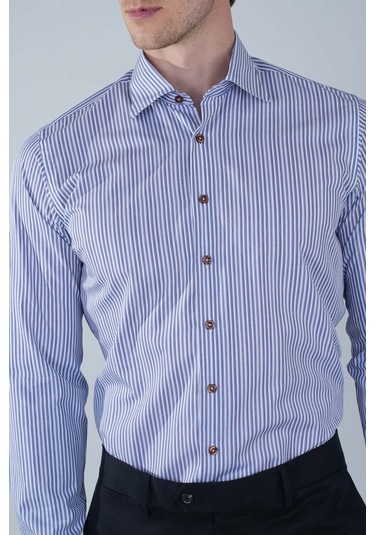 Bisse Regular Fit Erkek Uzun Kol Klasik Yaka Cepsiz Pamuk Lacivert Gömlek Gmczg250129 D39 Lacivert