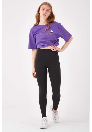 Kadın Siyah Çelik Örme Tayt Siyah Tayt Tctyt0002 SiYAH